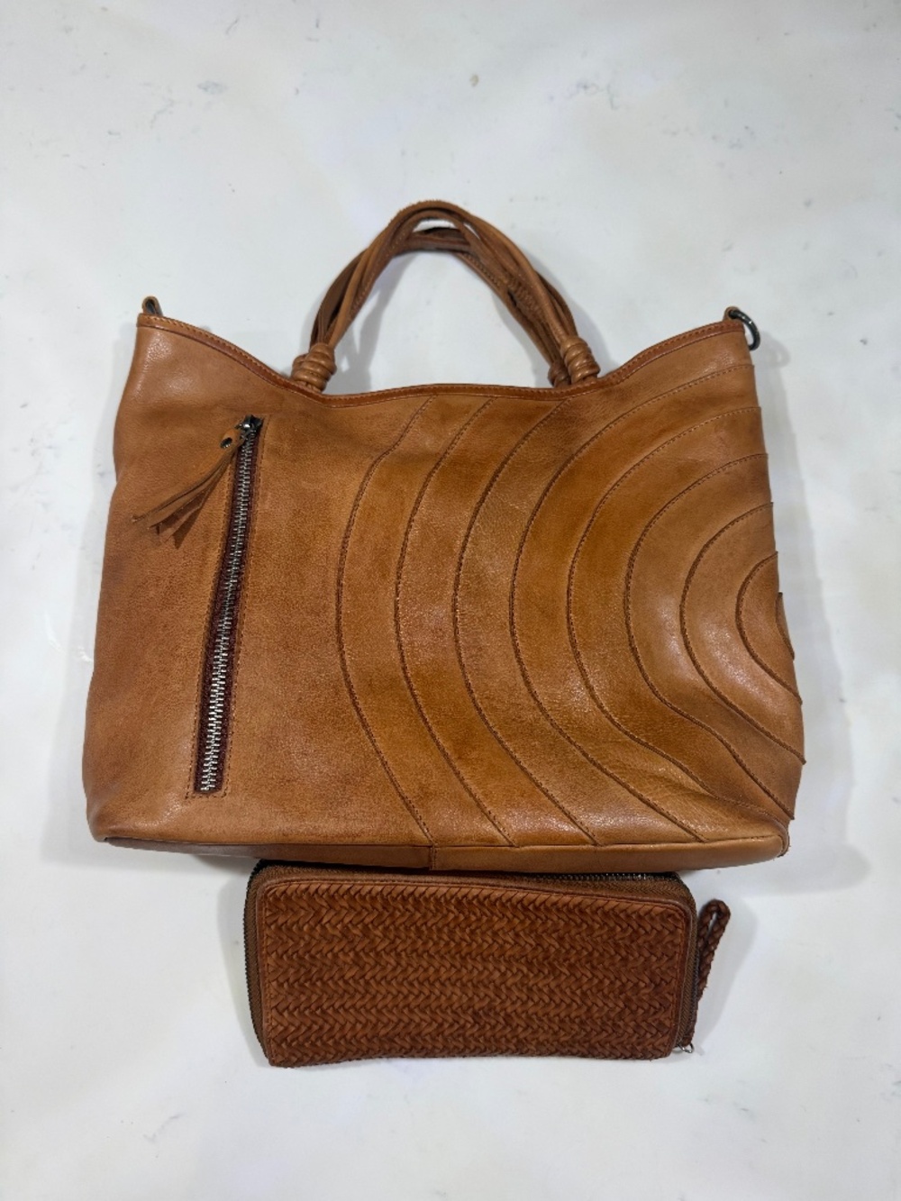 Latico Cognac Joplin purse and Talulah wallet